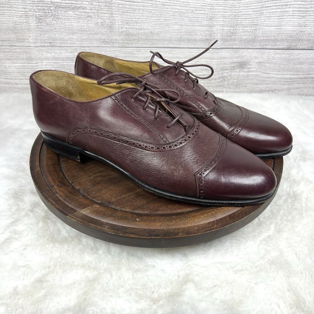 Stamati Mastroianni Bespoke Brown Leather Cap Toe Shoes Men's Size 11.5M Classic